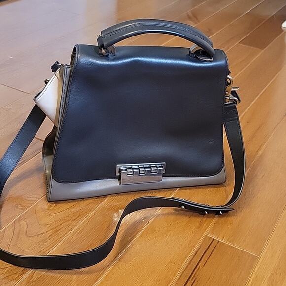 ZAC Zac Posen Eartha Top Handle Shoulder Bag Leather Adjustable Strap - Picture 1 of 16